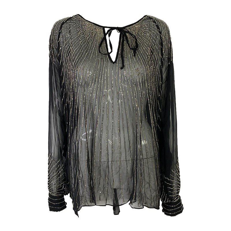 Diamond for Eden One Size See-Trough Black Blouse