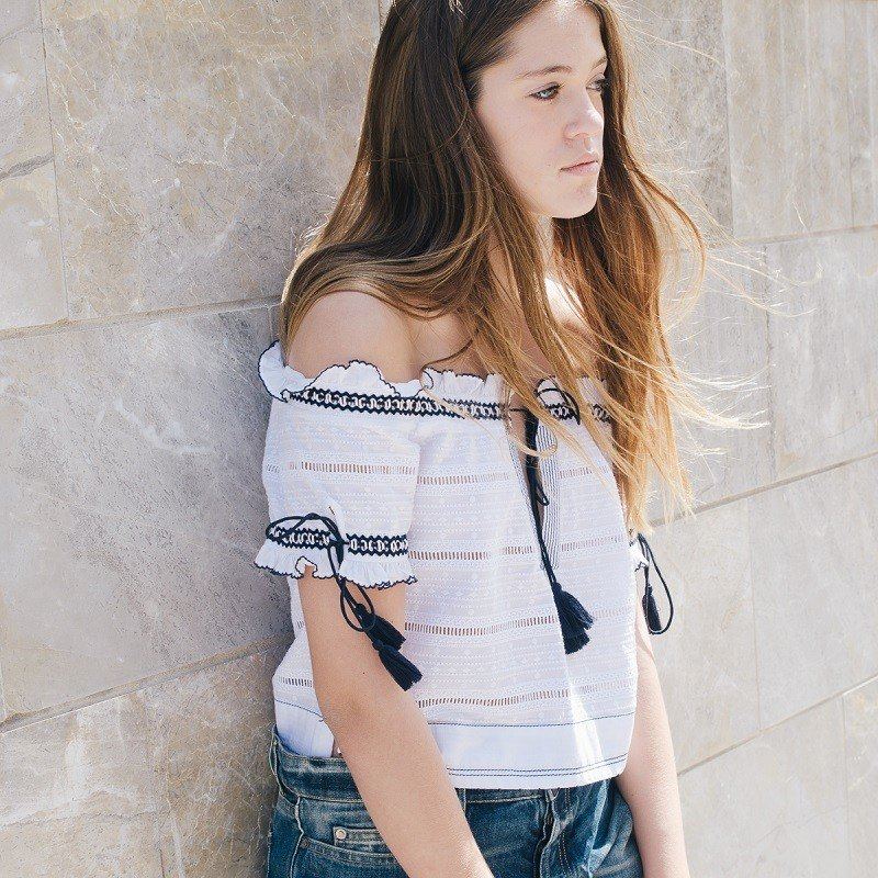 Tom Ford Aly Zig Zag Off The Shoulder Top
