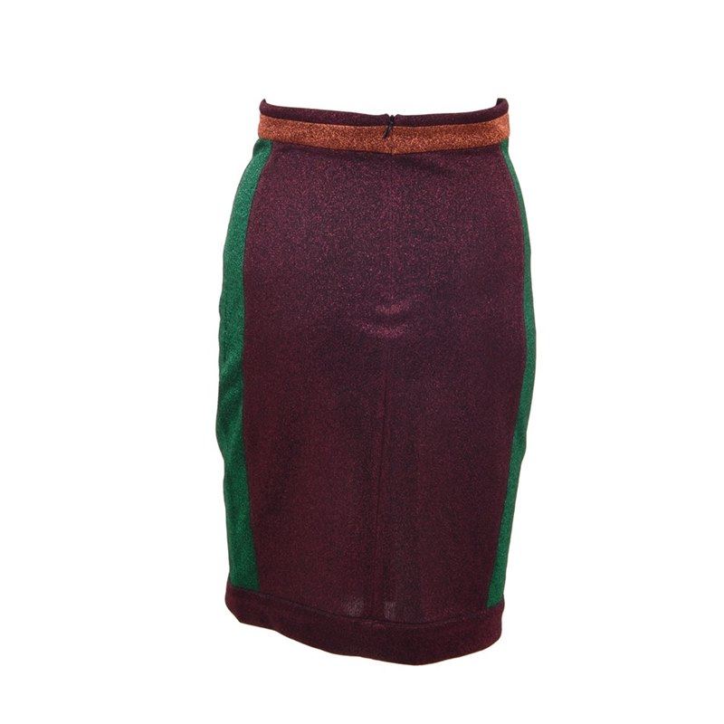 Metallic Color Block Skirt