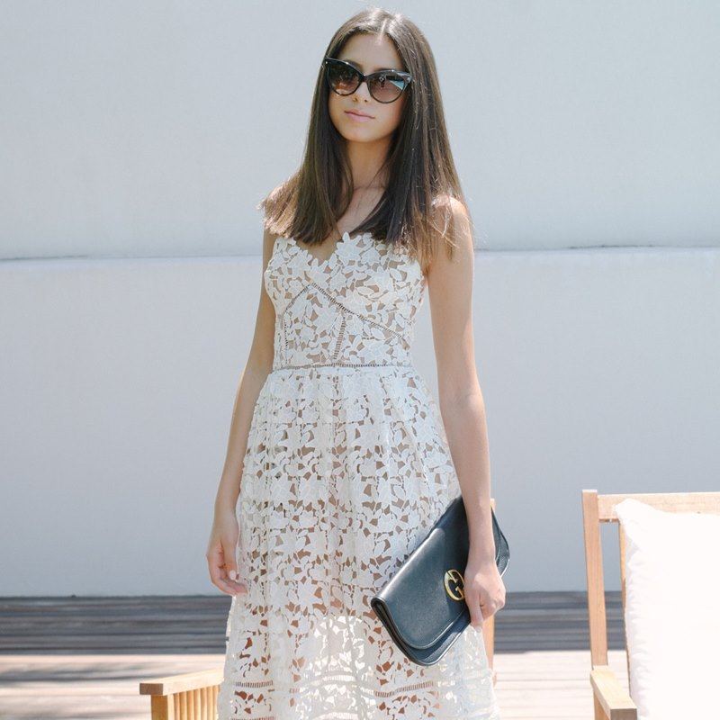 Self Portrait Azaelea Midi Lace Dress Size: S