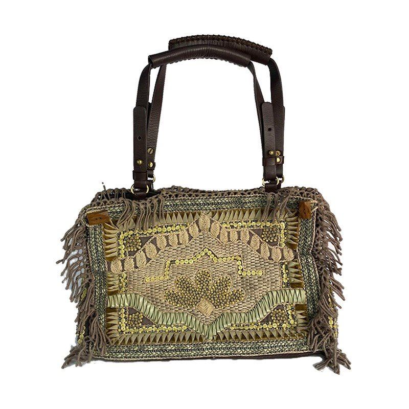 Jamin Puech Multicolor Embroided Handle Bag