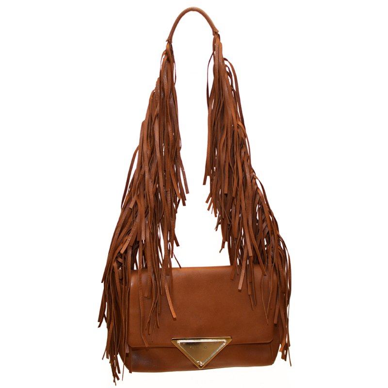 Sara Battaglia Brown Leather Shoulder Bag