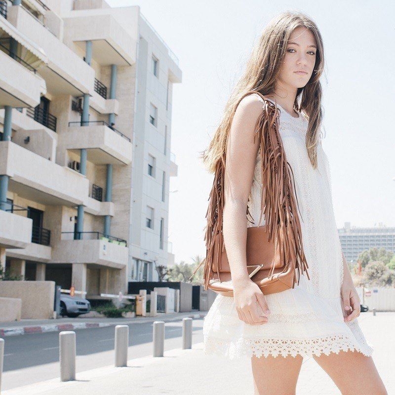 Sara Battaglia Brown Leather Shoulder Bag