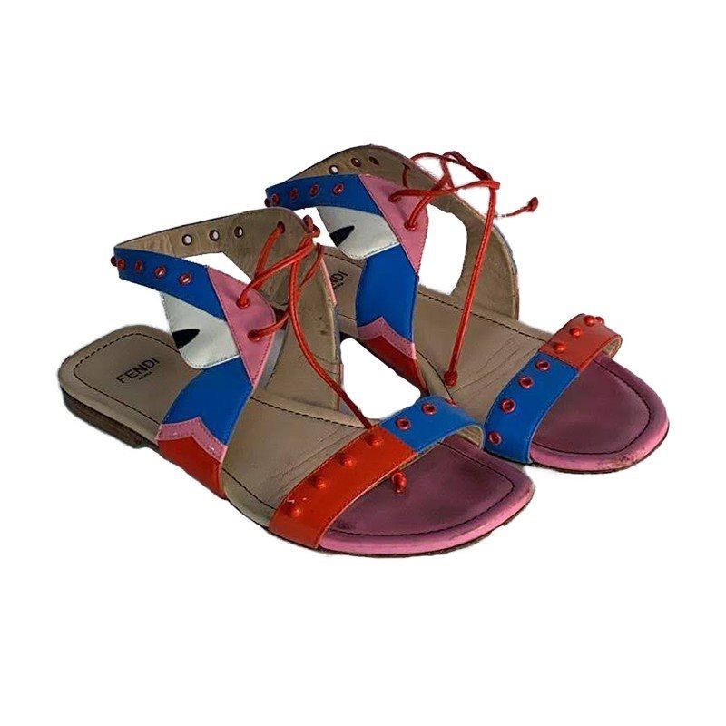 Fendi Multicolor Flat Sandals