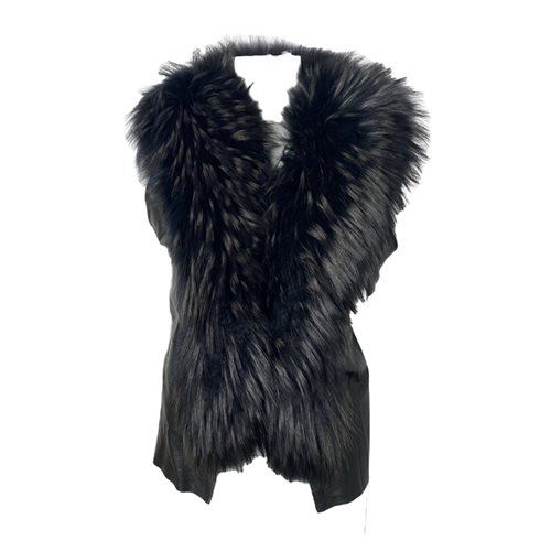 Vintage Black Fur Vest