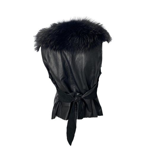 Vintage Black Fur Vest