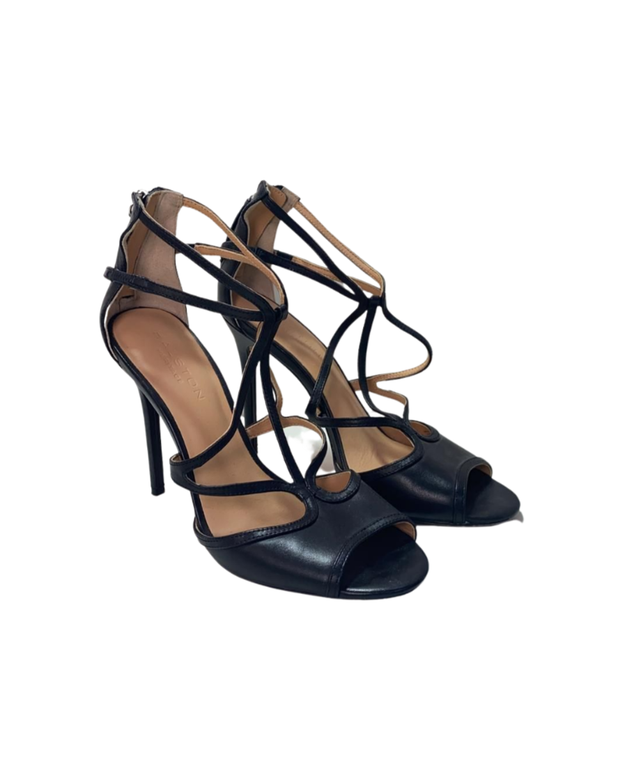 Halston Heritage Black Heeled Sandals