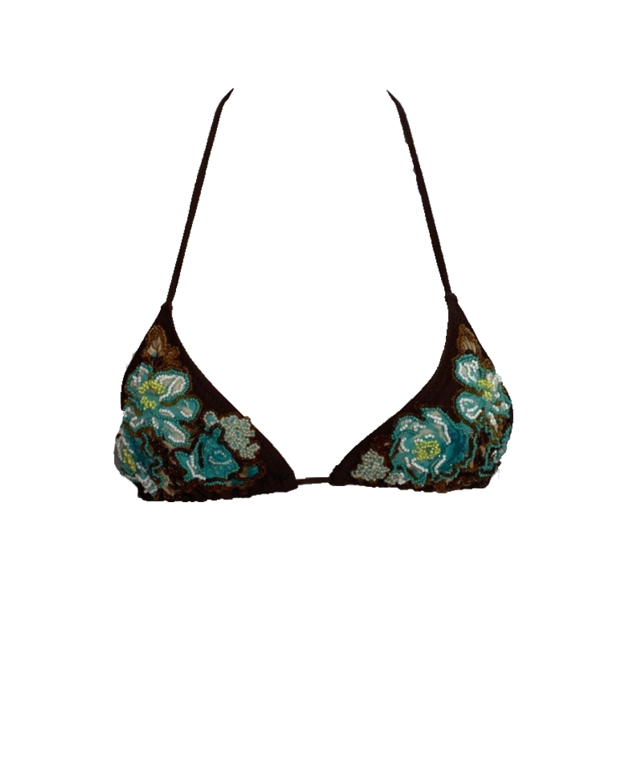 Bikini Top Brown with Sequin