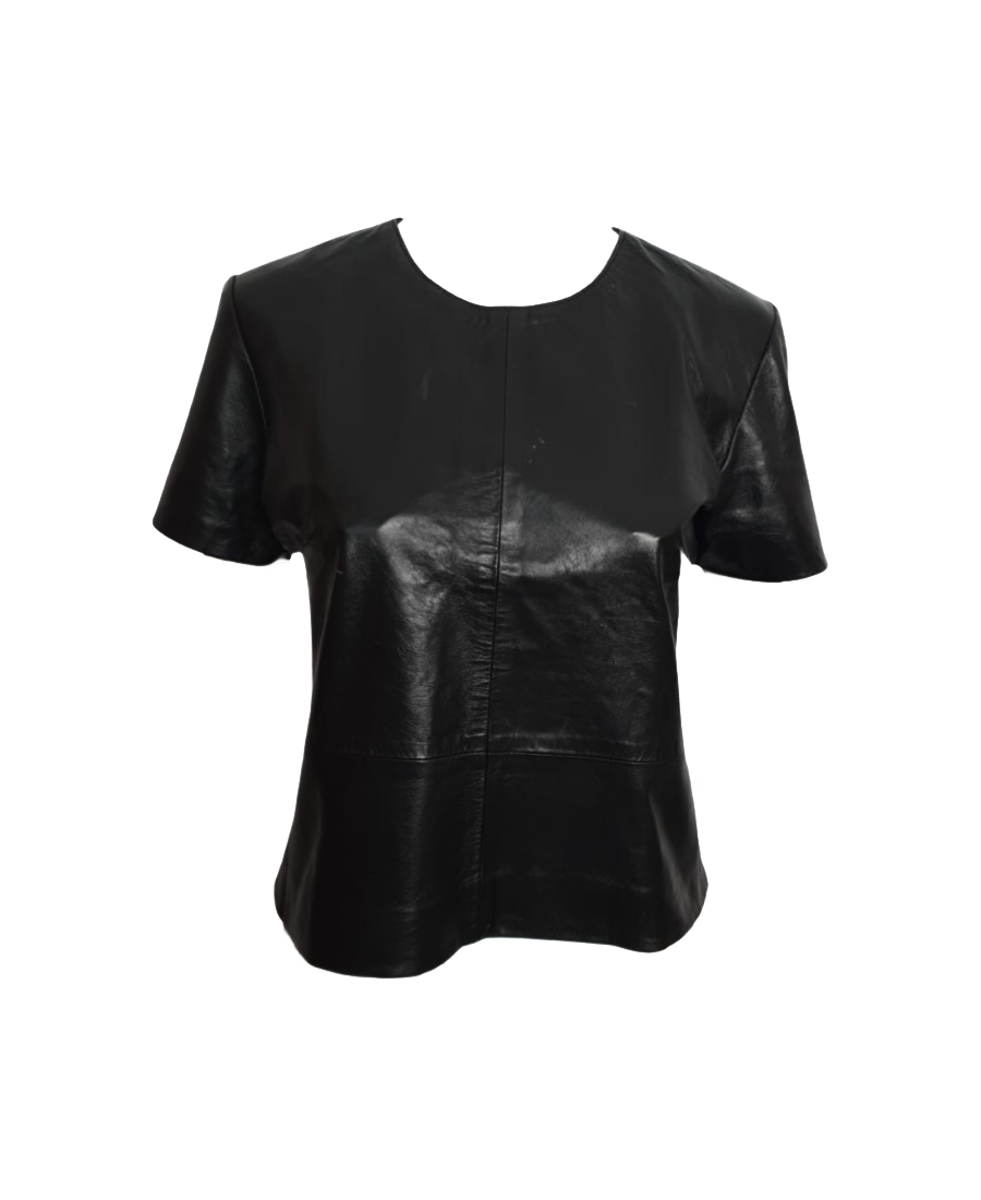 Black Leather Blouse Vintage